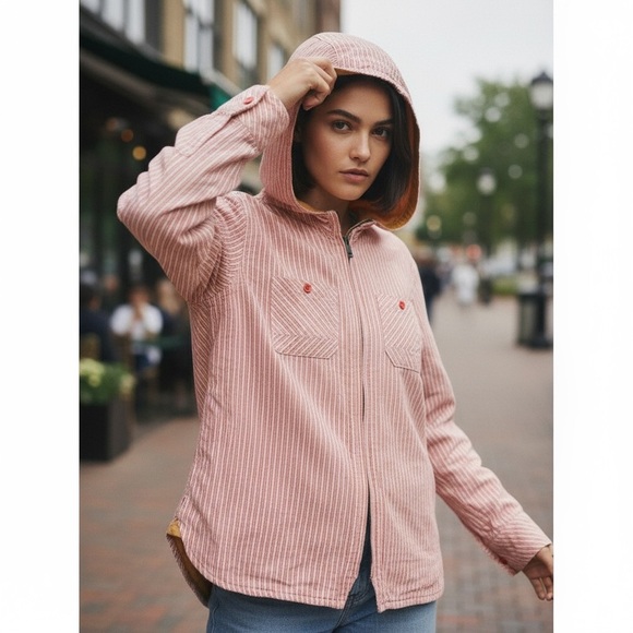 Toad&Co Jackets & Blazers - Toad & Co Utility Barn Full-Zip Hooded With Pockets Jacket In Brown/Orange Sz XS